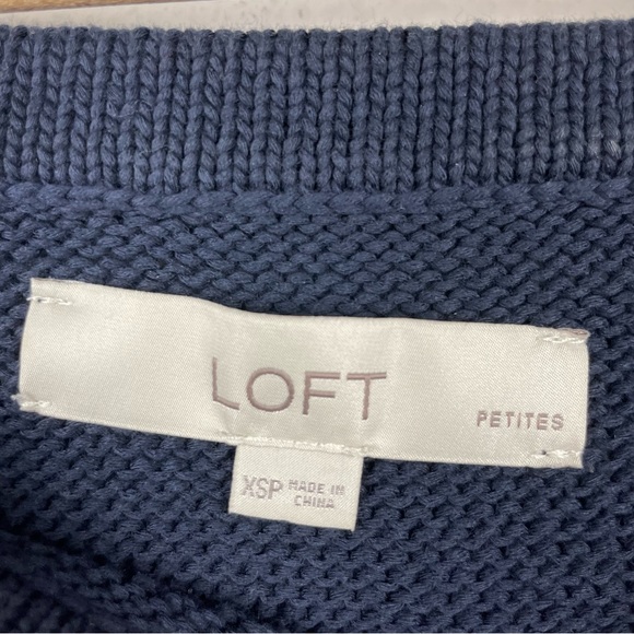 Y2K 90s Off The Shoulder Navy Blue Sweater - Picture 5 of 6